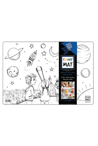 KUZGUN ONLİNE SHOP Funny Mat- Uzay Araştırmacıları - 33,5x48cm
