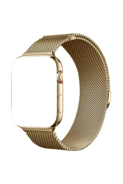 KUZGUN ONLİNE SHOP Paslanmaz Çelik Watch 10 Uyumlu Kaliteli Kordon Altın Renk 42-44-45-49mm
