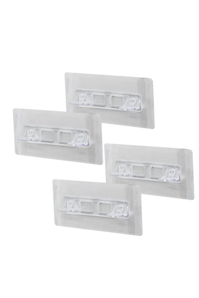 KUZGUN ONLİNE SHOP 4PCS RAF AYAK APARATI ŞEFFAF PVC YAPIŞKANLI + VİDALANABİLİR 2X10CM (4767) - Lisinya