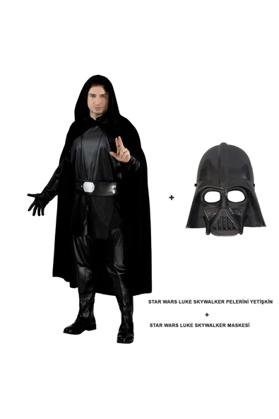 KUZGUN ONLİNE SHOP Star Wars Luke Skywalker Pelerini Yetişkin Ve Maskesi (4767) - Lisinya