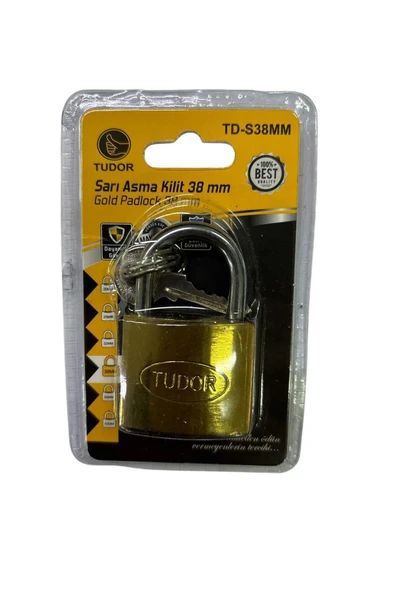 KUZGUN ONLİNE SHOP Tudor 38 mm Kısa Sarı Asma Kilit