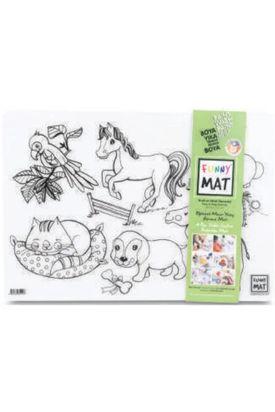 KUZGUN ONLİNE SHOP Funny Mat - Evcil Hayvanlar Ve Vahşi Hayvanlar 33,5 x 48 cm