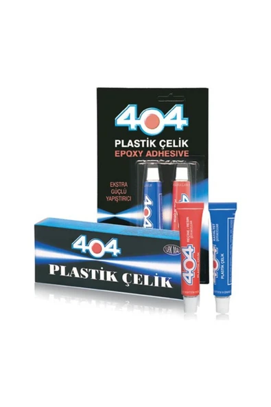 KUZGUN ONLİNE SHOP 404 Plastik Çelik Epoksi Yapıştırıcı Çift Karışımlı 16g İkiz Tüp