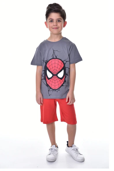 Spider Man Baskılı 2'li Şort - T-Shirt Çocuk Takım