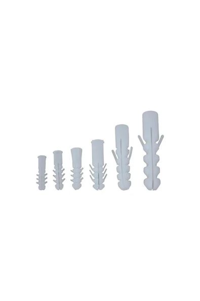 KUZGUN ONLİNE SHOP Plastik Dubel Beyaz 8 mm ( 100 Adet )
