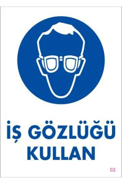 KUZGUN ONLİNE SHOP İş Gözlüğü Kullan Uyarı Levhası 25x35 KOD:2