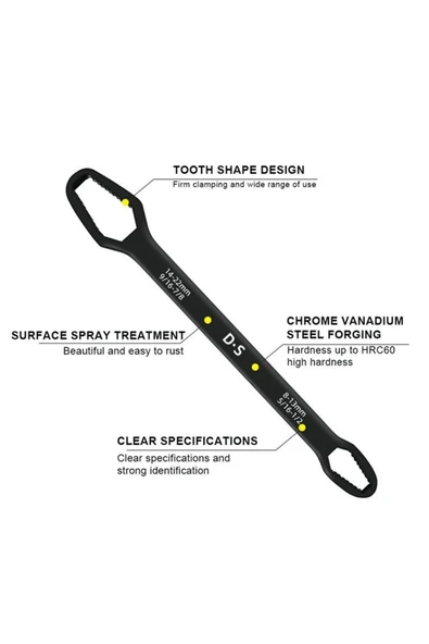 KUZGUN ONLİNE SHOP Universal Anahtarı Çift kafalı Çok Fonksiyonlu 6-22mm (4767) - Lisinya - 1