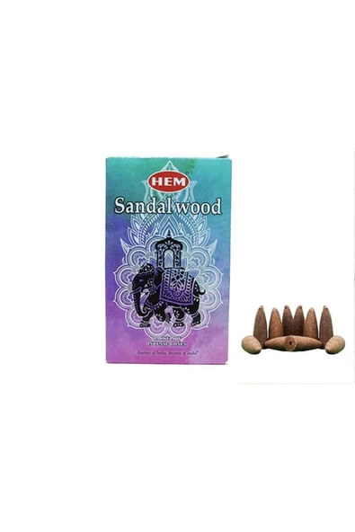 KUZGUN ONLİNE SHOP Sandalwood Back Flow Konik Tütsü 10'lu.. ( Lisinya )
