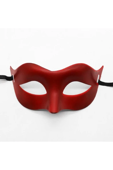 KUZGUN ONLİNE SHOP Kırmızı Renk Masquerade Kostüm Partisi Venedik Balo Maskesi (4767) - Lisinya