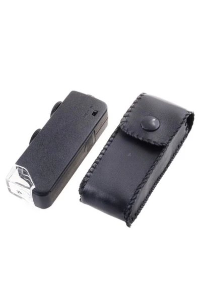 KUZGUN ONLİNE SHOP -mini 60x 100x Zoom Lens Odak Takı Led Cep Mikroskop Büyüteç ( Lisinya )