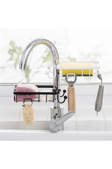 KUZGUN ONLİNE SHOP Paslanmaz Çelik Mutfak Banyo Musluğuna Sabitlenebilir Sabunluk ( Lisinya )