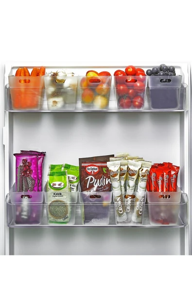 KUZGUN ONLİNE SHOP 6 lı Buzdolabı İçi Mini Düzenleyici Kutu Organizer - Buzdolabı Kapak Düzenleyici