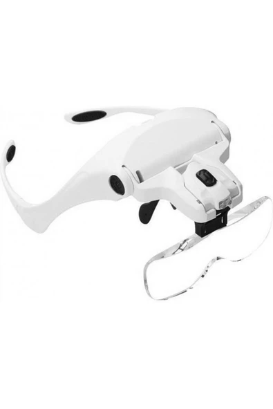 KUZGUN ONLİNE SHOP -5 Lens 1.0x-3.5x, 2led Işıklı Ile Ayarlanabilir Gözlük Büyüteç9892b2 ( Lisinya )