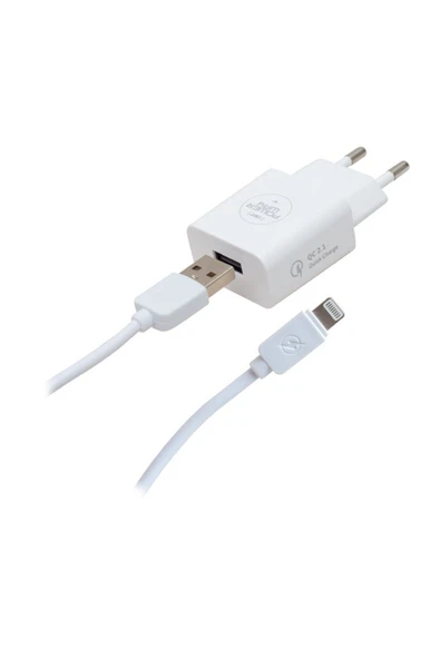 KUZGUN ONLİNE SHOP 5 VOLT 2100 MA HIZLI ŞARJ BAŞLIK ADAPTÖRÜ + IPHONE KABLO DAHİL (4767) - Lisinya