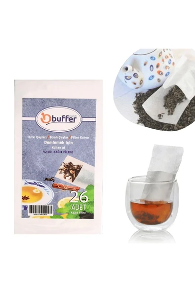 KUZGUN ONLİNE SHOP 26 Adet Pratik Kullan At Çay,bitki Çayı,filtre Kahve Demleme Poşeti Süzgeci ( Lisinya )