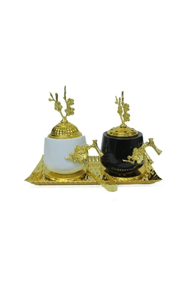 KUZGUN ONLİNE SHOP Kömürlü Tütsü Buhurdanlık Set (4 Parça) ( Lisinya )