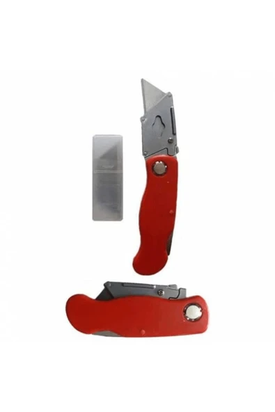 KUZGUN ONLİNE SHOP Katlanabilir Halıfleks Maket Bıçağı Üçgen Uçlu Falçata ( Lisinya )