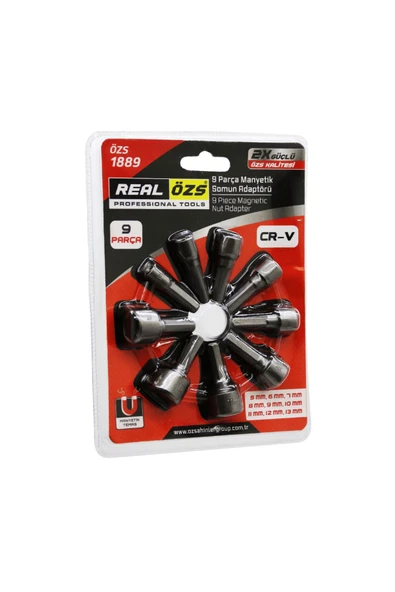 KUZGUN ONLİNE SHOP 9 PARÇA - 5-13 MM MANYETİK SOMUN SÖKME - ÇATI ADAPTÖRÜ (4767) - Lisinya