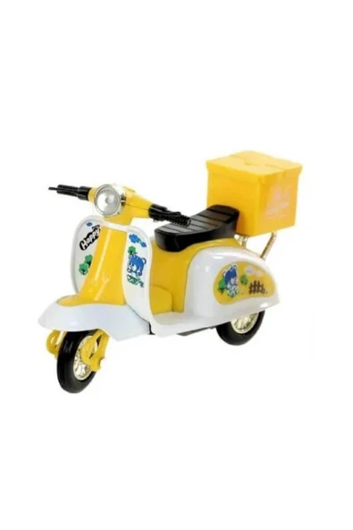 KUZGUN ONLİNE SHOP Çek Bırak Metal Vespa Motor 12 Cm - FY361A-12D - SarıKuzgun Ticaret