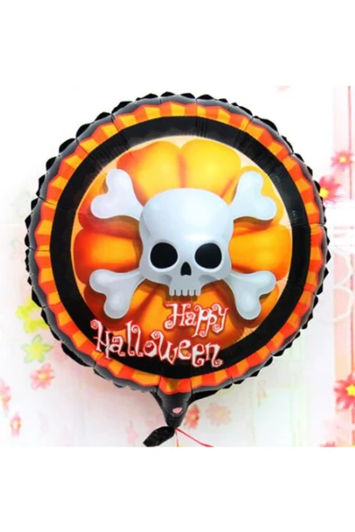 KUZGUN ONLİNE SHOP Halloween İskelet Kuru Kafa Folyo Balon 18 inç