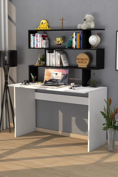 Kaya Kitaplıklı Çalışma Masası Siyah - Resim 2