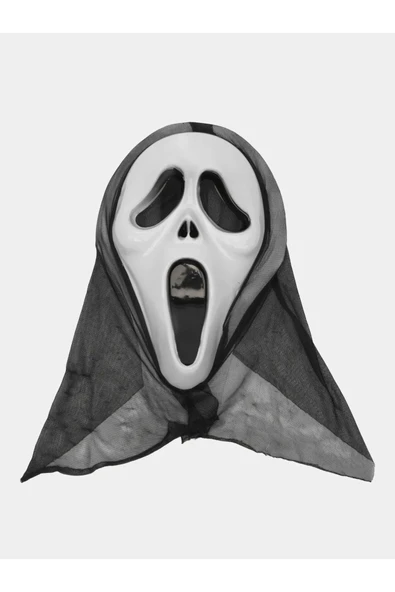 KUZGUN ONLİNE SHOP Kapşonlu Çığlık Maskesi Scream Maskesi - Hayalet Maskesi 33x21 Cm - Lisinya