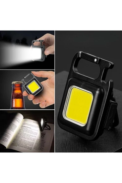 KUZGUN ONLİNE SHOP 3 Led Modlu Mini Asılabilen Led Kamp Aydınlatması Güçlü El Feneri Açacaklı -Mıknatıslı