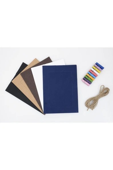 KUZGUN ONLİNE SHOP İpli Mandallı Fotoğraf Albümü Ve Fotoğraf Çerçevesi