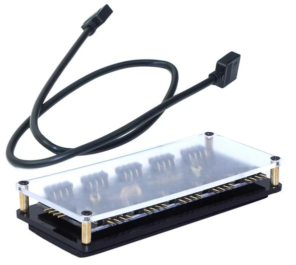 4848 RGB Led Fan Şerit Hub Splitter 10 Port 12V 4 Pin Kablo Çoklayıcı - Resim 2