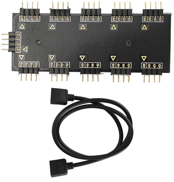 4848 RGB Led Fan Şerit Hub Splitter 10 Port 12V 4 Pin Kablo Çoklayıcı ürün görseli