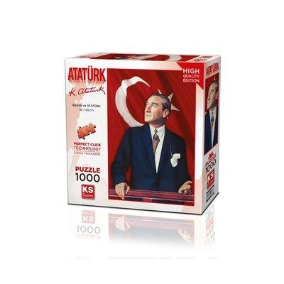 Atatürk Ve Türk Bayrağı Puzzle 1000 Parça ürün görseli