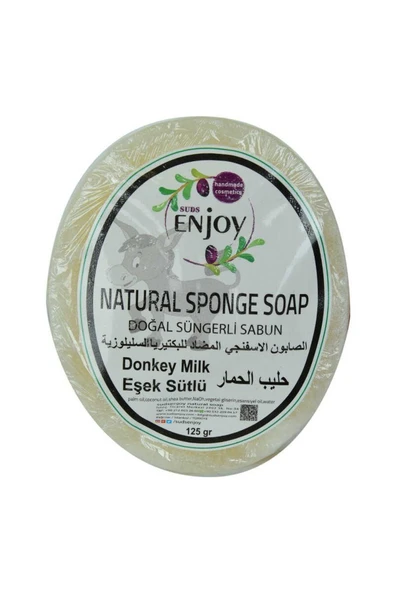 KUZGUN ONLİNE SHOP Doğal Süngerli Eşek Sütü Sabunu 125 Gr