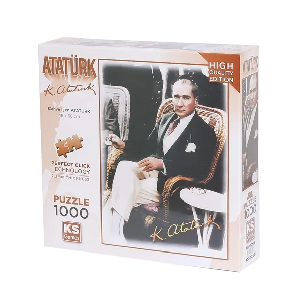 Kahve İçen Atatürk 1000 Parça Puzzle