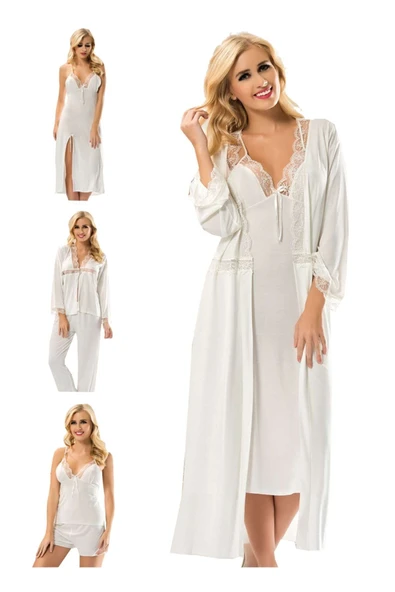 KUZGUN ONLİNE SHOP Ekru Penye Çeyizlik 6' lı Set