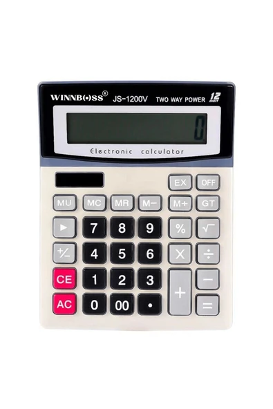 KUZGUN ONLİNE SHOP 12 Haneli Geniş Lcd Ekran, Pilli Büyük Düğmeli Hesap Makinesi ( Lisinya )