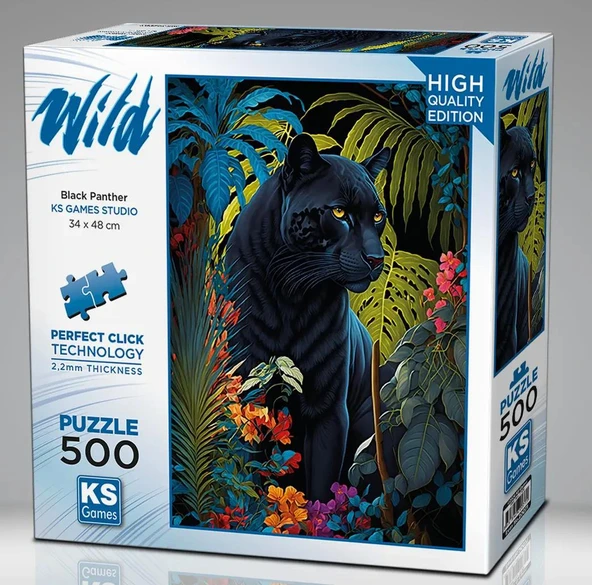 Black Panther With A Tropical Puzzle 500 Parça