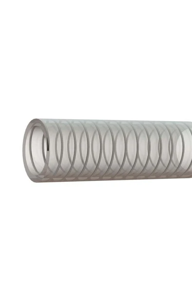 KUZGUN ONLİNE SHOP Sertsan 19 mm Şeffaf Çelik Telli Emiş Hortumu 5 Metre