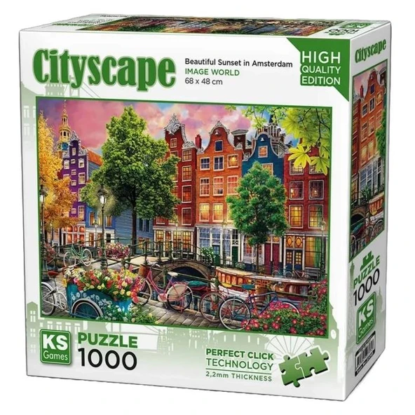 Games Beautiful Sunset In Amsterdam Puzzle 1000 Parça - 1