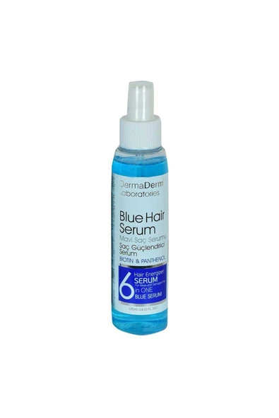 KUZGUN ONLİNE SHOP Mavi Saç Serumu Saç Güçlendirici Serum (Biotin Panthenol Vitamin E-Keratin) 125 ML