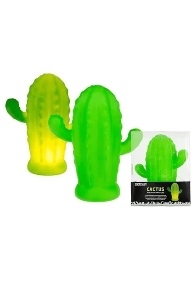 KUZGUN ONLİNE SHOP Pilli Silikon Led Işıklı Sevimli Kaktüs Gece Lambası Aydınlatması ( Lisinya )