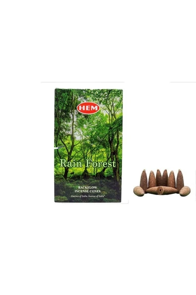 KUZGUN ONLİNE SHOP Rain Forest Back Flow Konik Tütsü 10'lu. ( Lisinya )