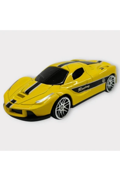 KUZGUN ONLİNE SHOP Metal Mini Arabalar 8 cm - Sarı - 3Kuzgun Ticaret