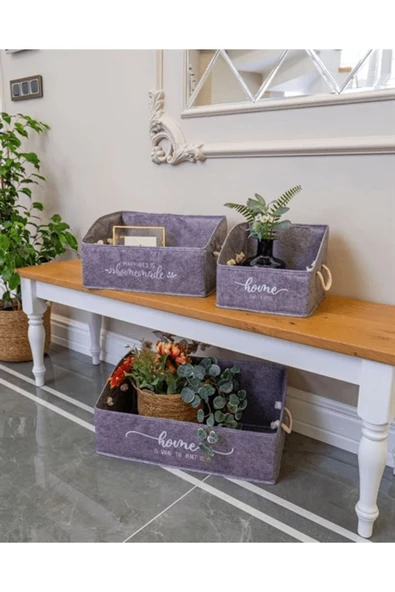 KUZGUN ONLİNE SHOP 2 Adet Keçe Raf Organizer Seti Mega/maxi/kutu Organizer ( Lisinya )