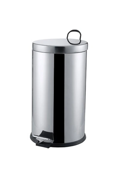 KUZGUN ONLİNE SHOP PEDALLI 16LT KROM METAL ÇÖP KOVASI (4767) - Lisinya