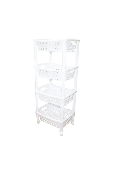 KUZGUN ONLİNE SHOP 4 KATLI SEPET DÜZENLEYİCİ - RAF ÜNİTESİ TEKERLEKLİ 400X295X960MM (4767) - Lisinya - 1