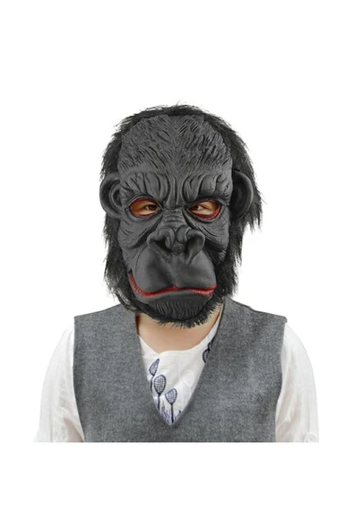 KUZGUN ONLİNE SHOP Lateks Goril Maskesi Maymun Maskesi Et Maskesi Orangutan Siyah Saçlı 3 No - 1