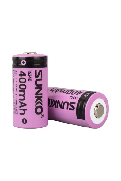 KUZGUN ONLİNE SHOP SUNKKO IFR 3.2 VOLT 400 MAH 16340 ŞARJ EDİLEBİLİR PİL (TEKLİ PAKET) (4767) - Lisinya