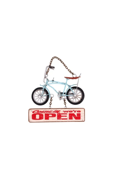 KUZGUN ONLİNE SHOP Dekoratif Metal Kapı Yazısı Bisiklet - Lisinya