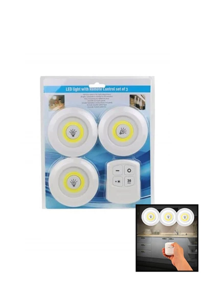 KUZGUN ONLİNE SHOP YUVARLAK 3 PARÇA DOKUNMATİK - KUMANDALI LAMBA SETİ (4767) - Lisinya - 1