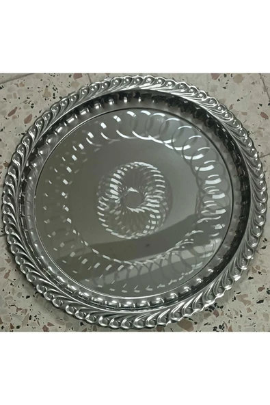 KUZGUN ONLİNE SHOP Çelik Sini Tepsi Yer Sofrası 47CM